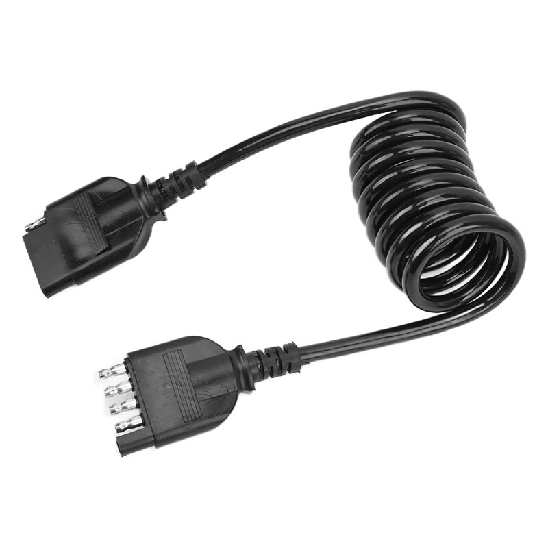 Trailer Connector American 5-Pin Spring Cable 5FT RV Tail Light Signal Lamp Cable for Commercial Vehicle Trailer