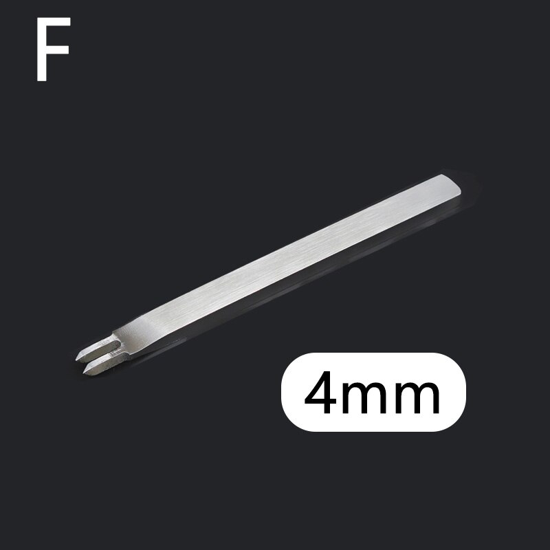 Juego de punzones de agujeros para artesanía de cuero, cincel de perforación de acero inoxidable, encaje de costura, espaciado, herramientas de perforación: 4mm-2 Prong