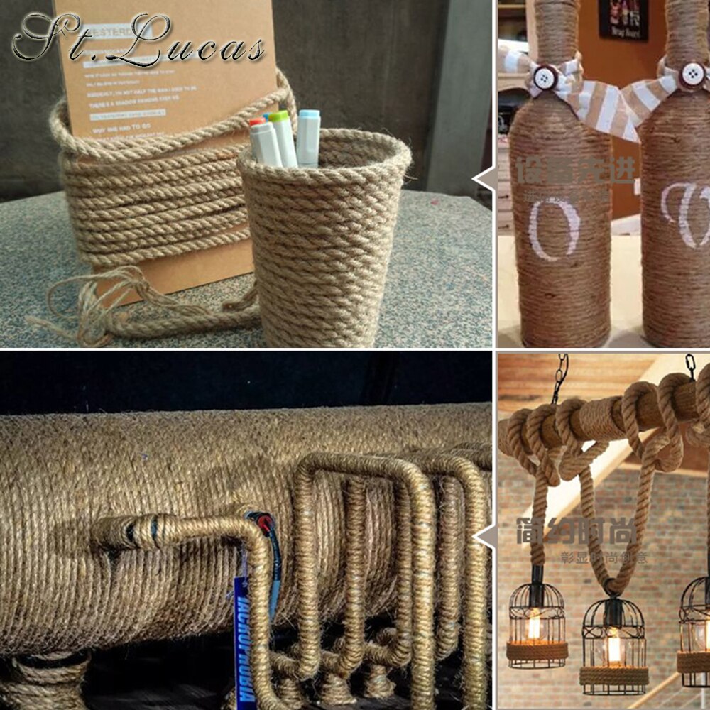 Natuurlijke Jute Hessische Jute Twijn Cord Hennep Touw Leaf String Verpakking Strings Kerst Event Feestartikelen Handgemaakte Diy