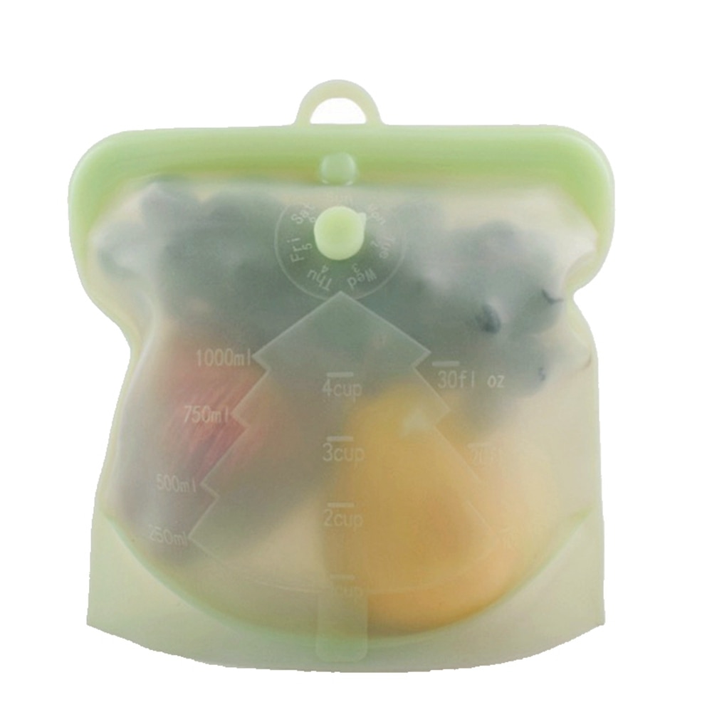 Silicone Food Bag 1500ml 1000ml 500ml Reusable Food Storage Bag Leakproof Containers Fresh Bag Freezer Bag Snack Sandwiches Bags