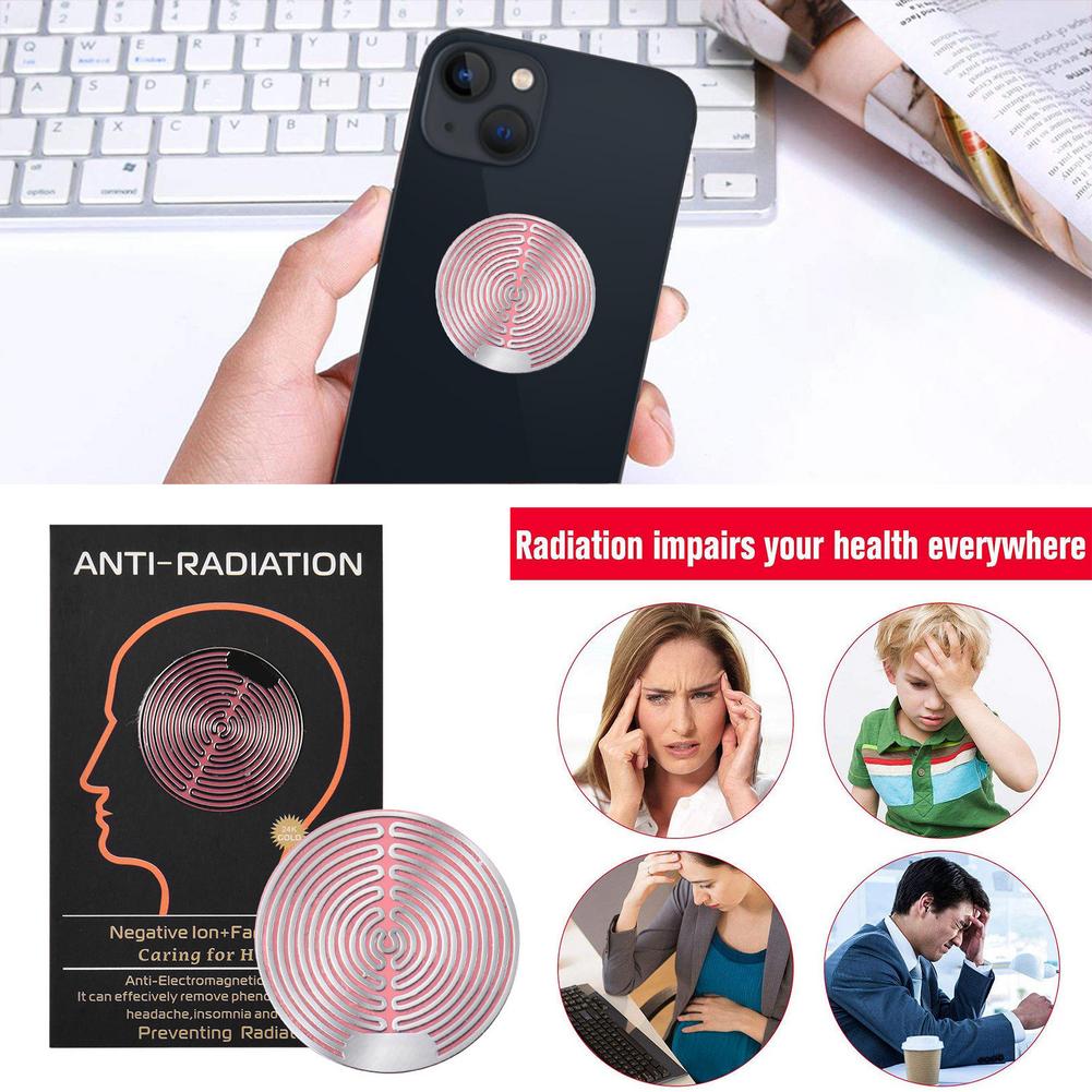 Radiation Protection Phone Stickers 5G &amp; EMF Blocker 6pcs For Mobile Effectively Eliminate Harmful Pollution 24k Gold Dual