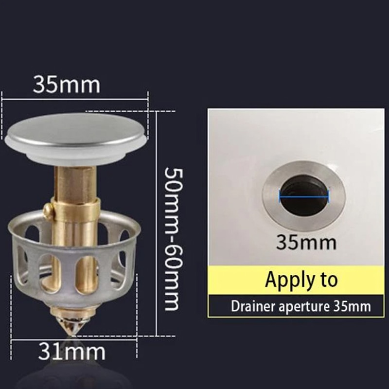 Drain inox pour cuisine capteur de cheveux évier crépine salle de bain bouchon d'évier couvercle de vidange cuisine bassin Drain filtre piège à cheveux