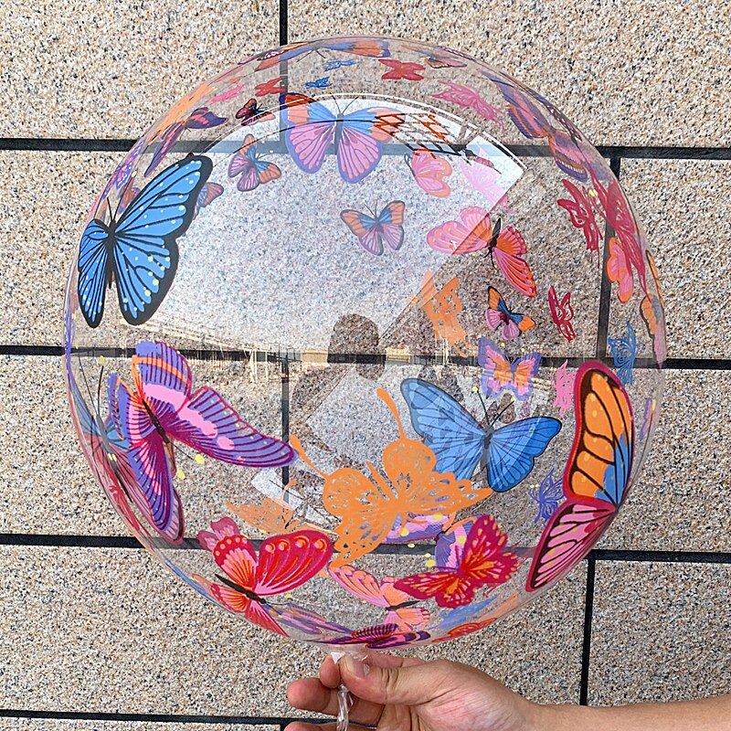 BOBO – ballons à hélium avec impression papillon, décorations pour anniversaire de mariage, fête prénatale, fournitures transparentes