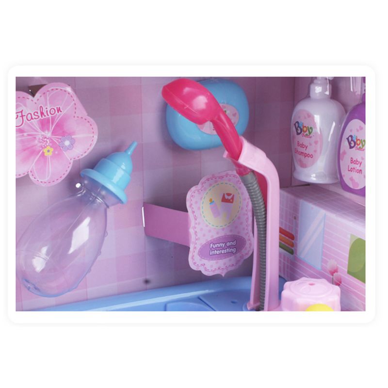 Simulation Baby Bathing Set Doll Bathtub Bath Ball Bottle Shower Head Puzzle Toy