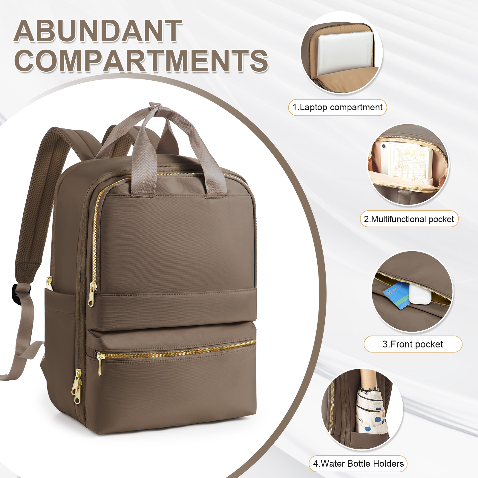 Mochilas de moda feminina para trabalho de negócios universitários, mochila de viagem elegante bolsa feminina mochila de lazer, mochila do professor