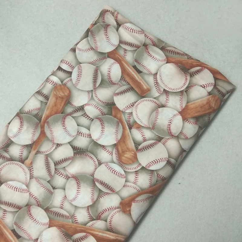 50 x 105cm honkbal en bruine honkbalknuppel bedrukte katoenen stof honkbalstof patchwork voor stoffen jurk feest huisdecoratie