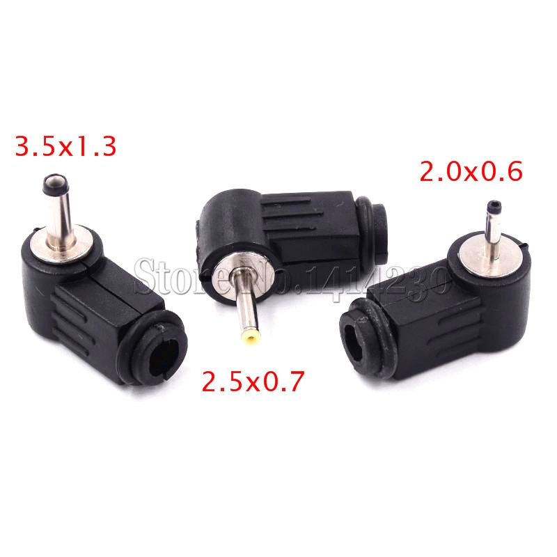 Adaptateur de prise mâle à 90 degrés, 10 pièces, 5.5x2.1mm, 5.5x2.5mm, 4.8x1.7mm, 4.0x1.7mm, 3.5x1.3mm, 2.5x0.7mm