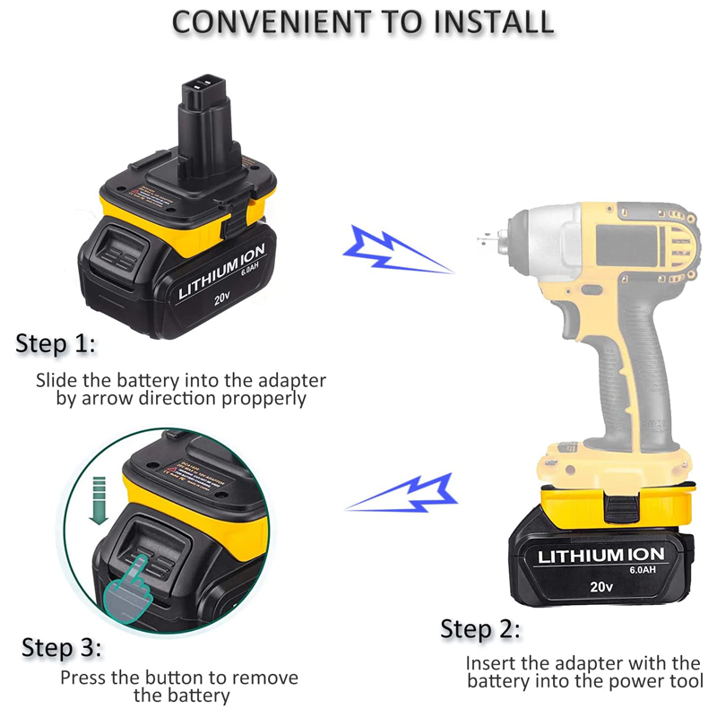 20V Battery Adapter DCA1820 for Dewalt 18V Tools Convert Dewalt 20V Lithium Battery for DC9096 DE9098 DE9096 with USB
