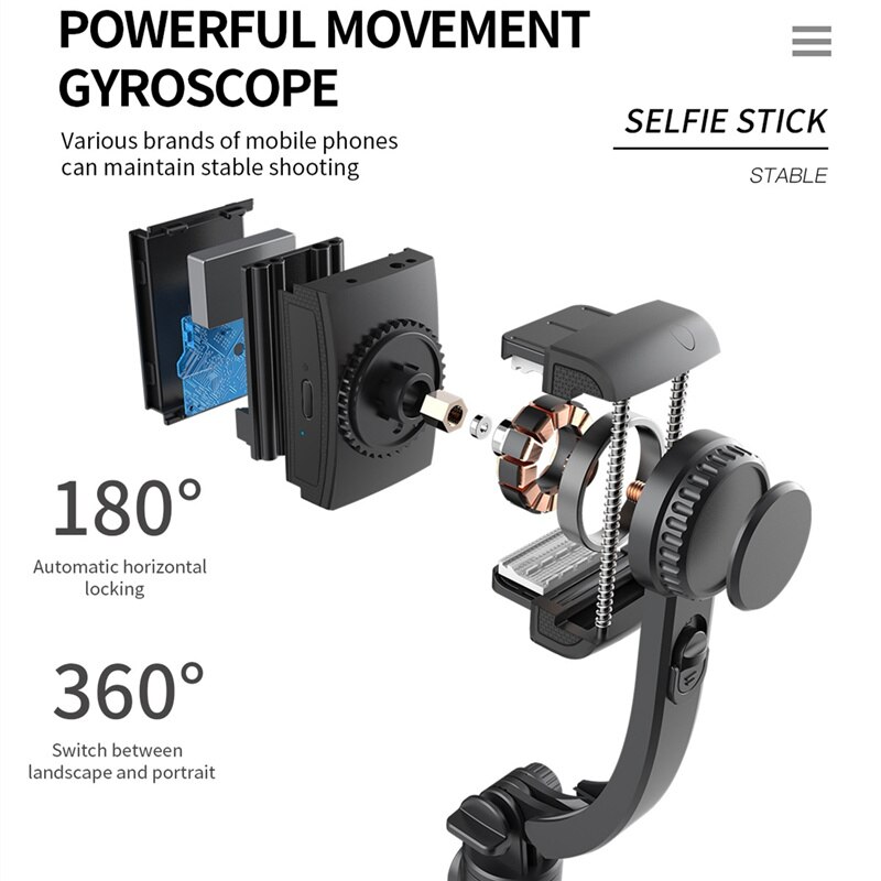 FGCLSY – stabilisateur de cardan portable, Bluetooth , perche Selfie, trépied pour téléphone Gopro, caméra d'action