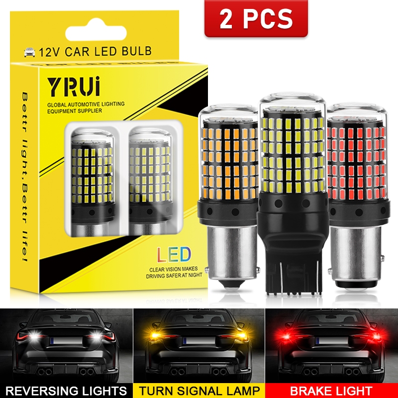 YiRui 2 uds 12-48V nuevas bombillas LED 144smd lámpara luz de señal de giro inverso BA15S P21W BAU15S PY21W 7440 W21W P21/5W 1157 BAY15D