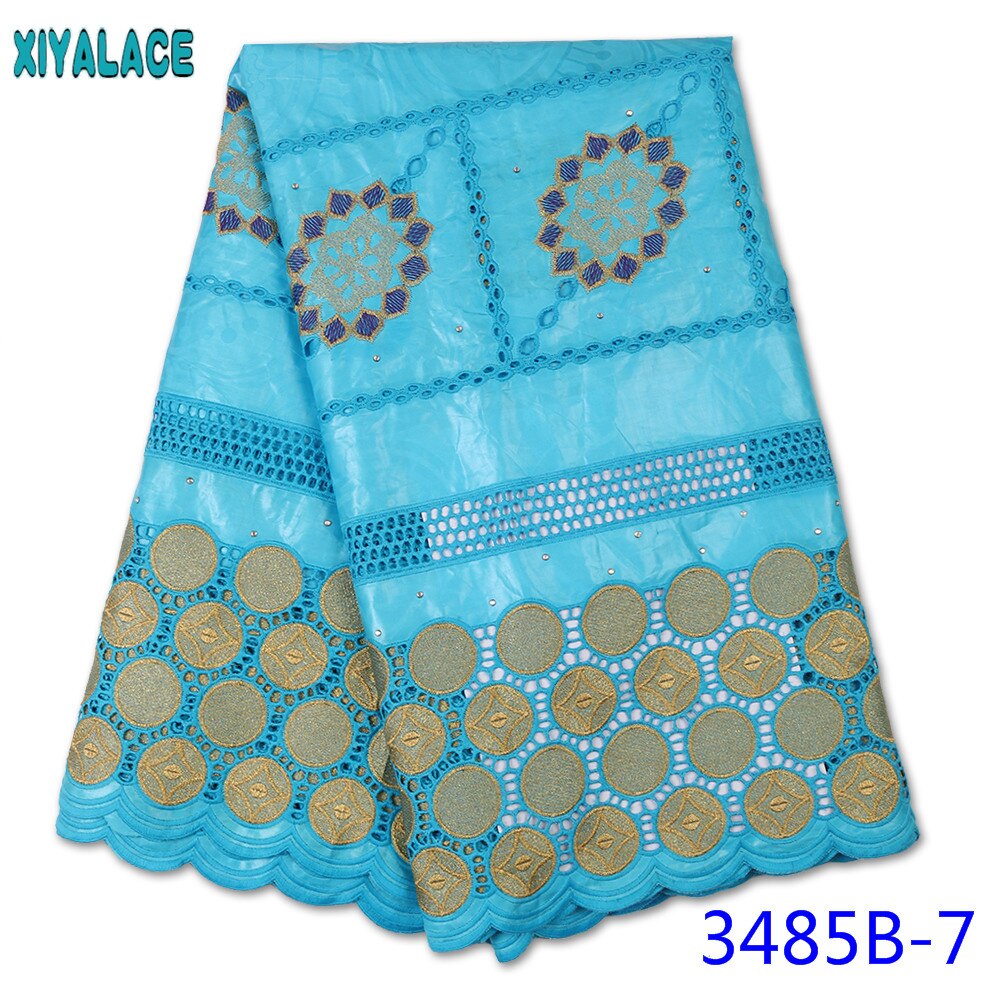 African Bazin Riche Getzner Dry Lace Stones Basin Fabric Senegal Bazin Brode with Stones for Women KS3485B: Picture 7