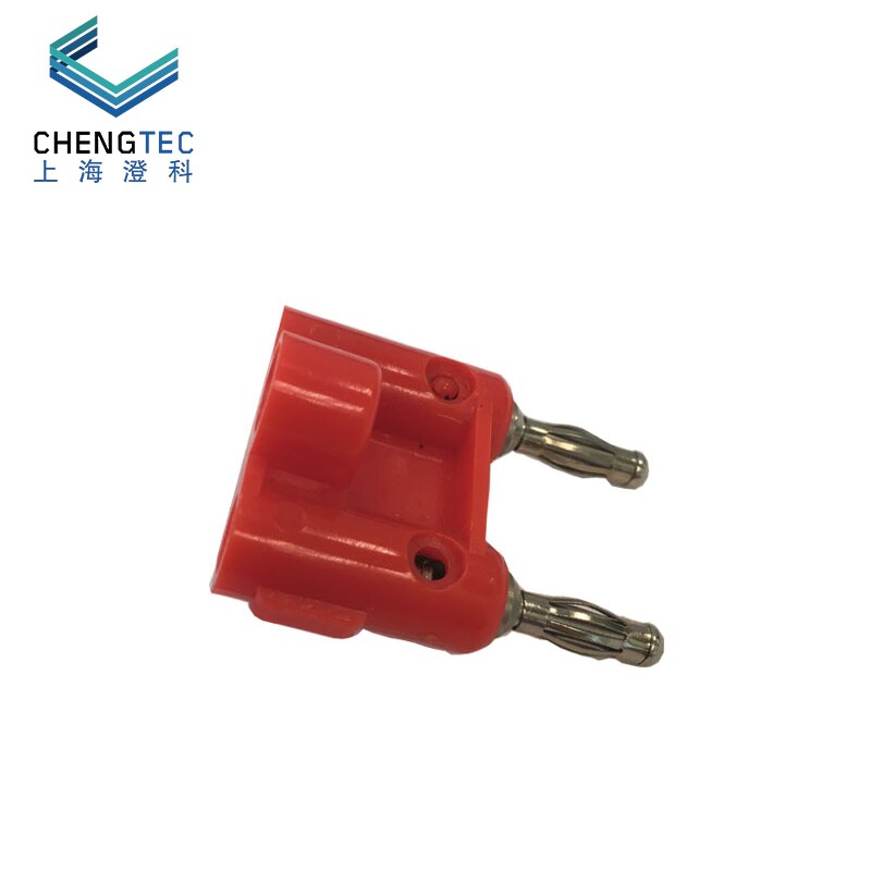 Double prise banane 4MM, double prise banane, prise court-circuit rouge