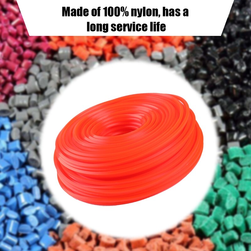 Fine Mowing Nylon Trimmer Rope Brush Cutter Strimmer Line Mowing Wire Lawn Mower Accessory Square 70M