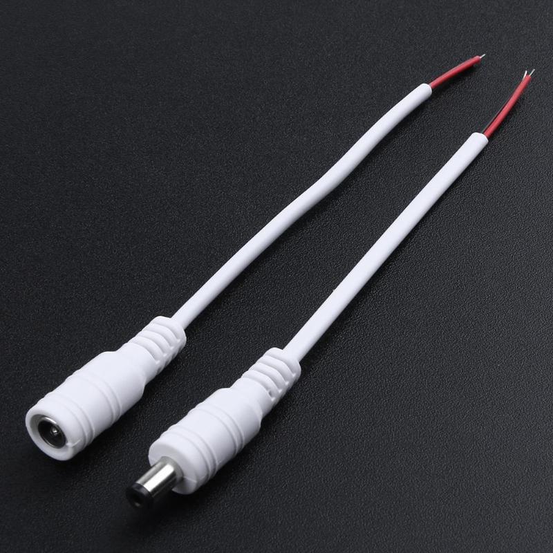 1/5/10 kpl 5.5 x 2.1mm dc uros naaras virtapistoke kaapeli johto jack adapterin liitin cctv:lle yksivärinen 3528 5050 led-nauhavalo