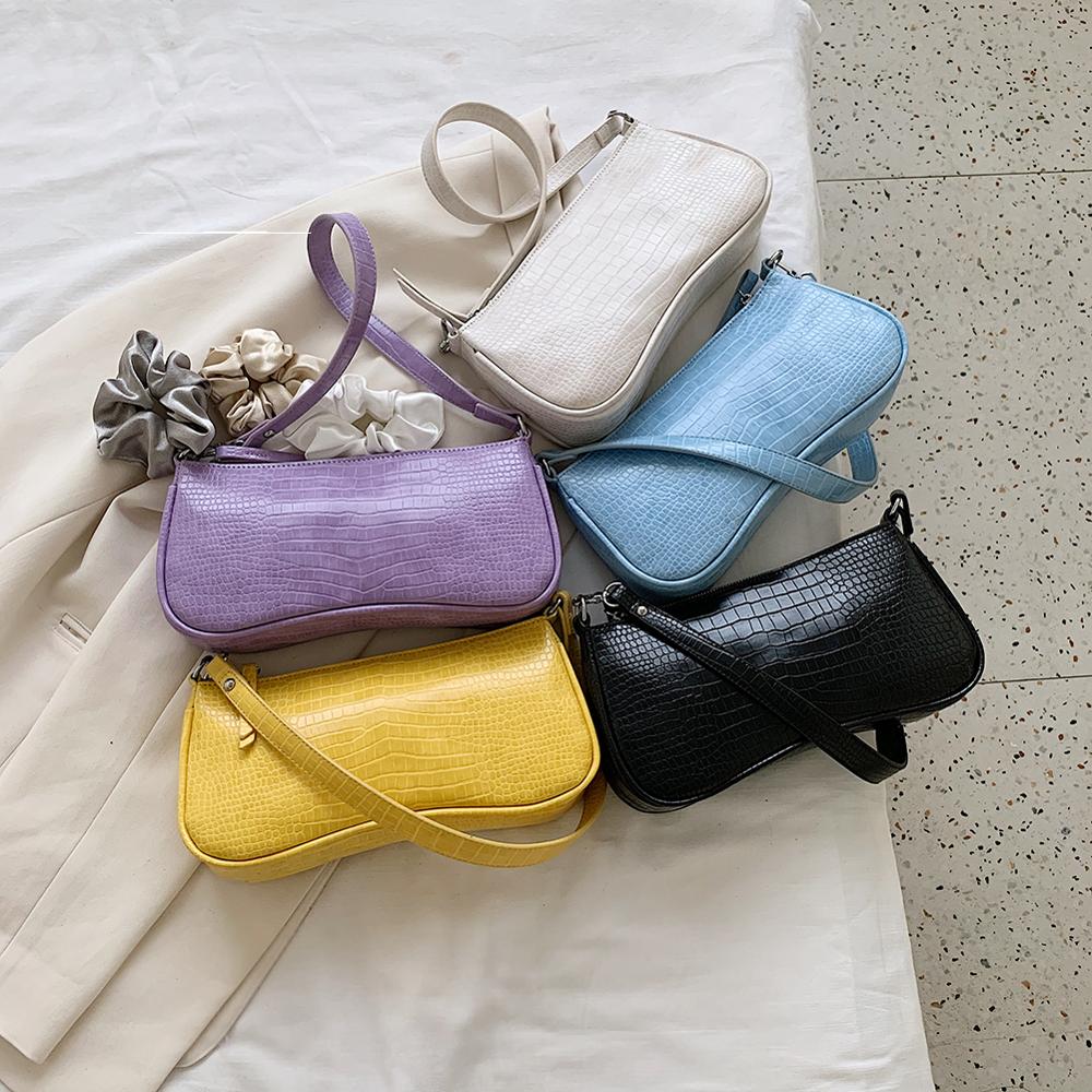 Kvinnor messenger bag retro krokodil mönster väska delad pu läder axel handväska kvinnlig handväska väska sadelväska läder väska