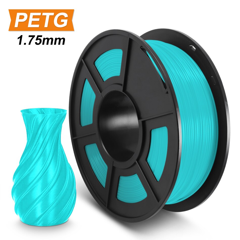 SUNLU PETG 3D Printer Filament materials printer filament1.75mm 1kg 2.2lbs Spool PETG Printing Material: PETG Cyan