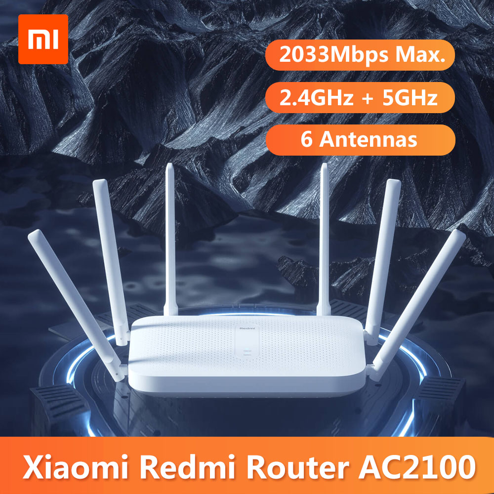 Xiaomi Redmi AC2100 Router Gigabit Dual-Band kabellos Router 2033Mbps Wifi Verstärker mit 6 hoch gewinnen Antennen Breiter abdeckung