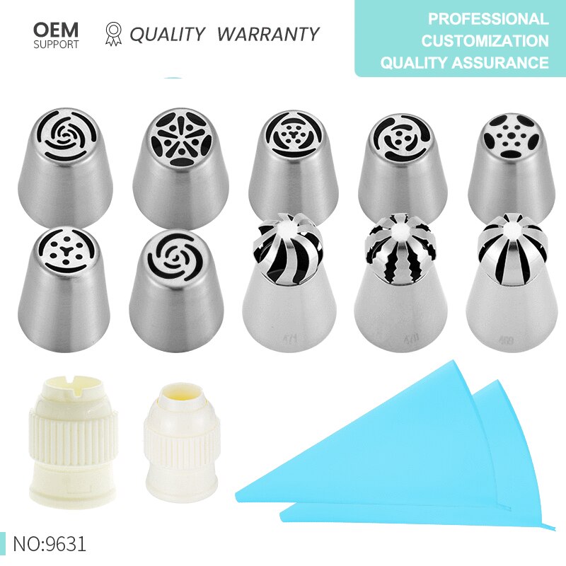 31pcs Russian Tulip Icing Piping Nozzles Pastry Cream Tips Stainless Steel Pastry Nozzles Confectionery Tool Baking Pastry Bag