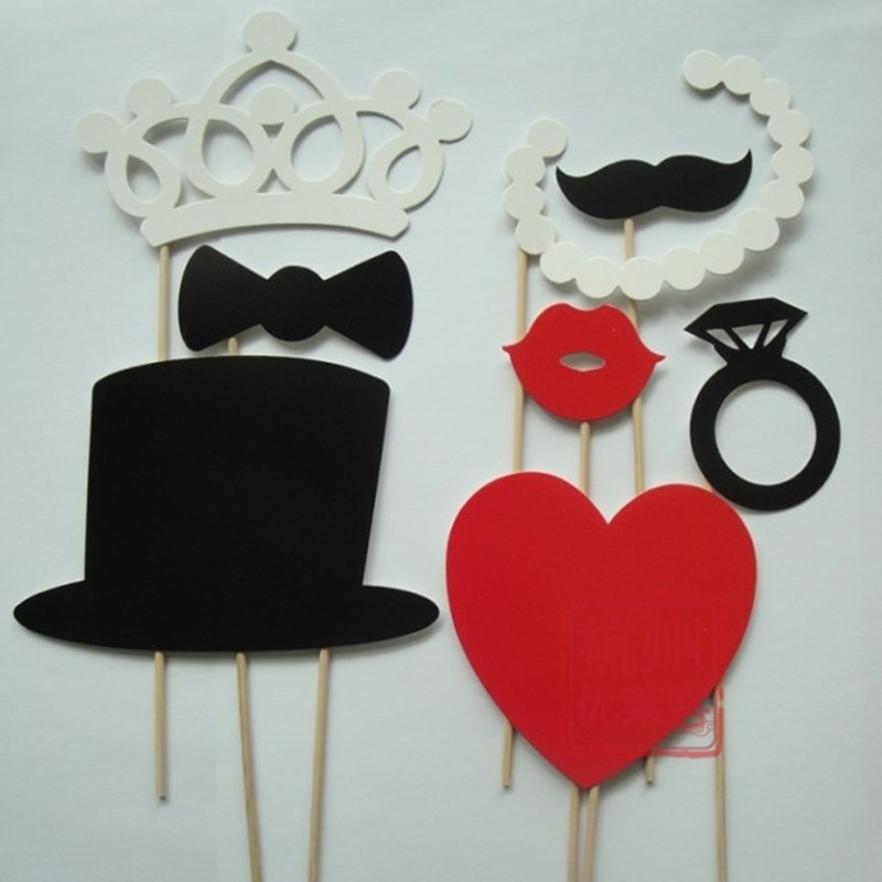 Photo Booth Prop NewHot 31PCS Funny Photo Booth Props Hoed Snor Op EEN Stok Bruiloft Gunsten Verjaardag partij Decoratie
