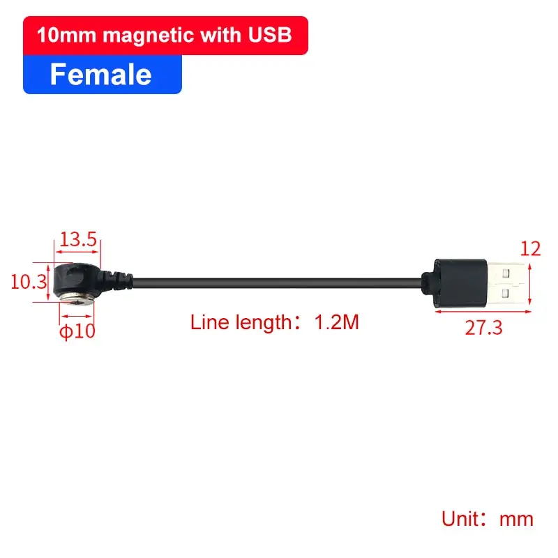 DC-15A-CX con línea de conector magnético, terminales impermeables, cable de alimentación de carga de 1,2 M, contactos magnéticos, enchufe macho hembra: Multicolor
