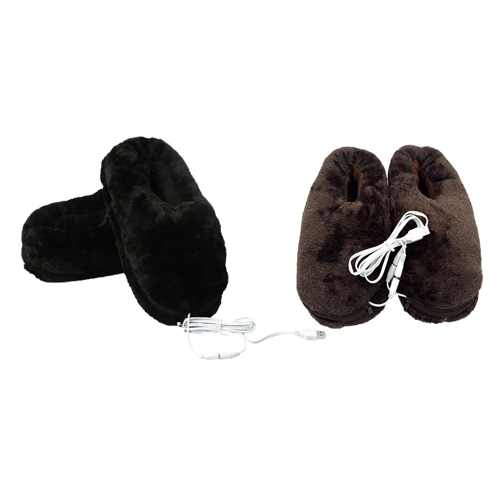 Botas cálidas con calefacción USB para la familia y la Oficina, pantuflas cálidas de felpa cómodas para mantener el pie