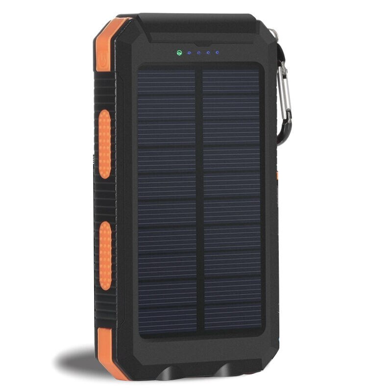 Solar powerbank echt 20000 mah dubbele usb externe waterdichte polymeer oplader buitenlamp power ferisi: Oranje