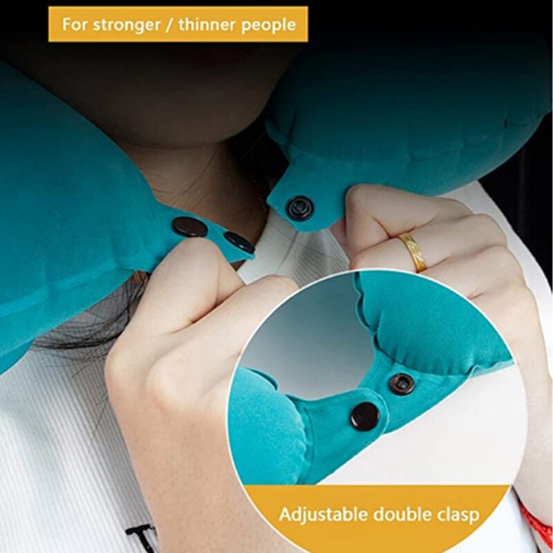 Opblaasbaar Nekkussen, Volledig Verstelbare Hals Kussen Voor Vliegtuig Reizen, Auto, Bus En Rail Reizen Kussen