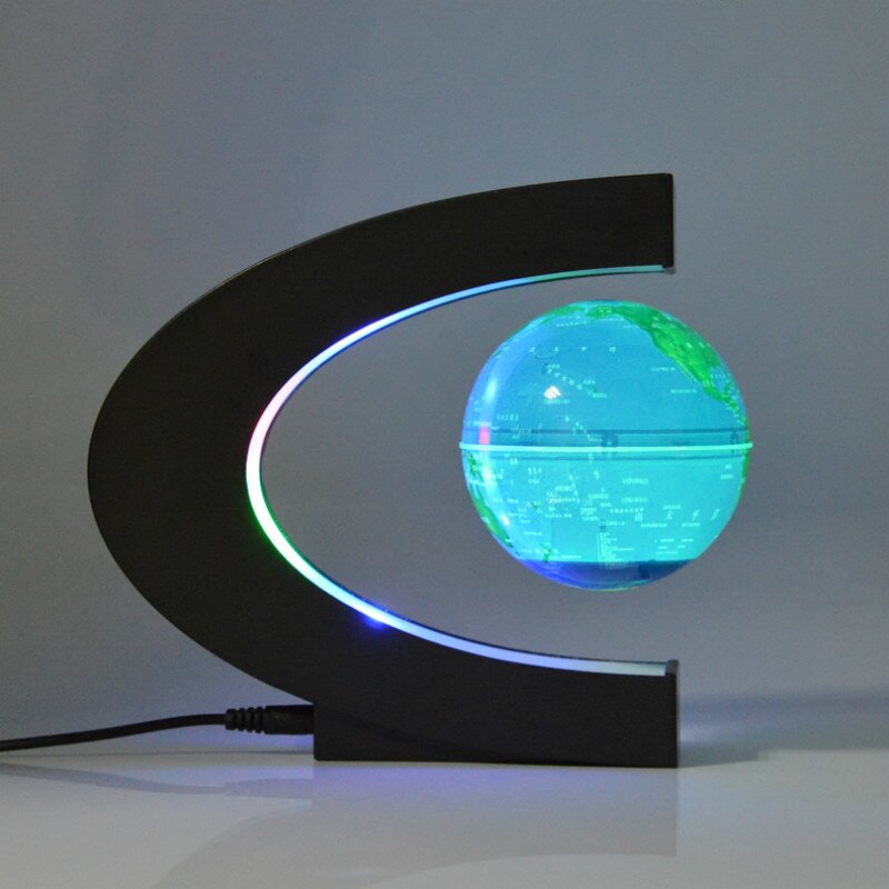 Magnetische Levitatie Globe C-Vormige 3 Inch Plank Student School Onderwijs Apparatuur Lichtgevende Nachtlampje Creatieve Engels