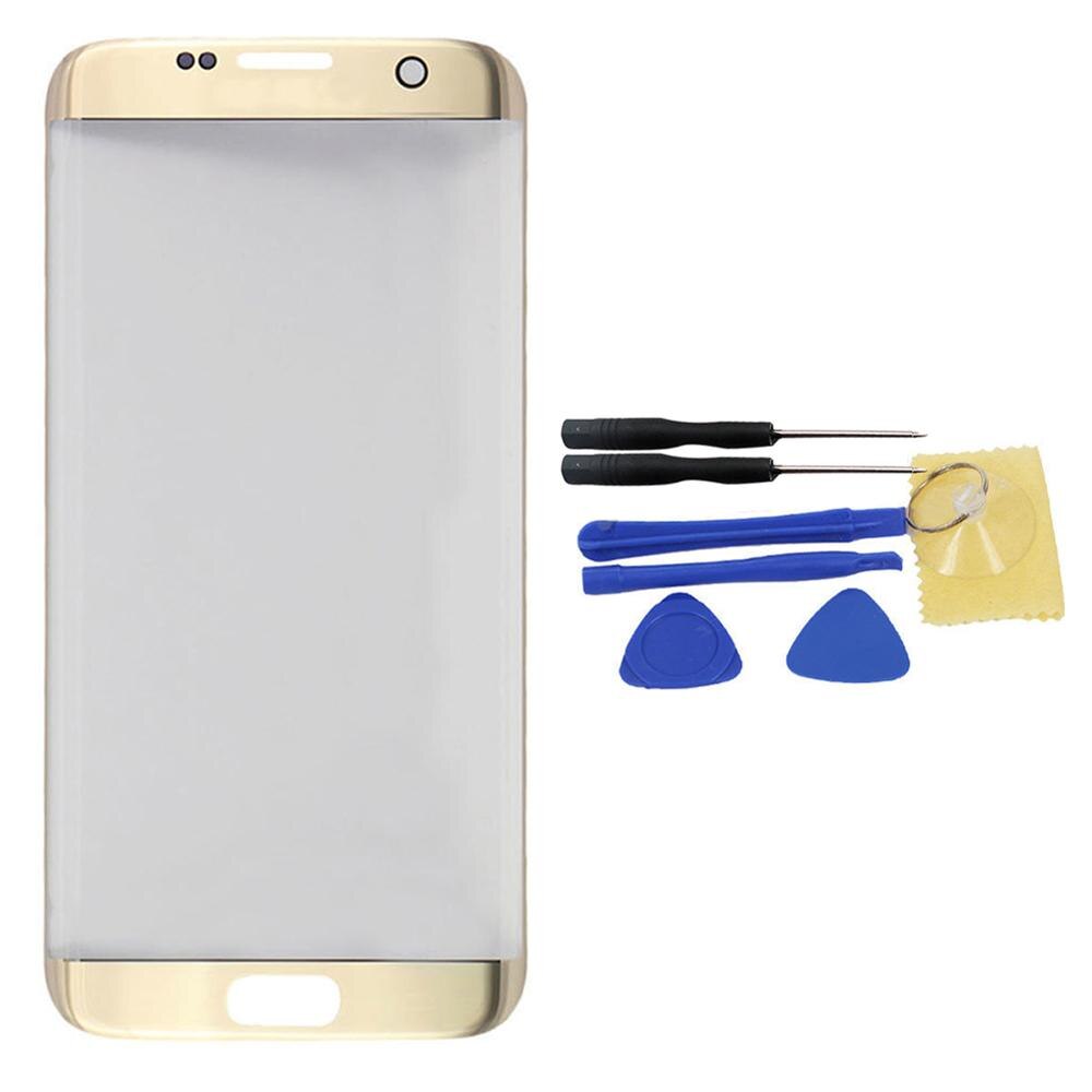 Replacement Front Glass Lens Touch Screen Replace for Samsung Galaxy S7 Edge G935 Phone Outer Glass Lens Repair Tool Kits +Tool : Golden