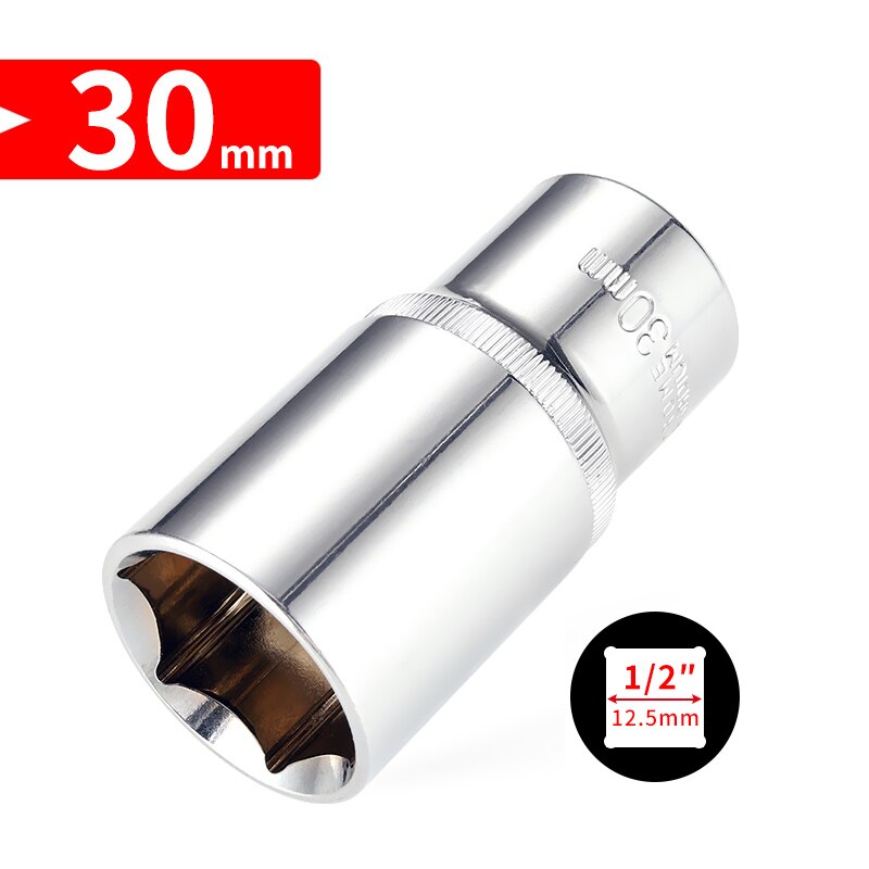 1/2 tommer  (12.5mm lengre hode 8-32mm cr-v pipenøkkelsett sekskantet skrallehode for bilreparasjonsverktøy: 30mm