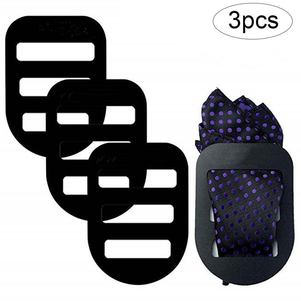 3Pcs Simple Fixed Strap Men Suit Pocket Handkerchief Fixed Clip Board Handkerchief Support Board Fixing Plate: Default Title