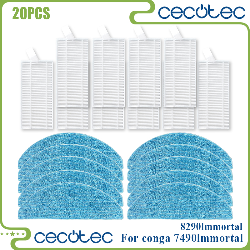 For Cecotec Conga Compatible 7490 Immortal / 8290 Immortal / Kabum Smart 900 Spare Parts Brush Mop Filter Dust Bag Accessories: Beige