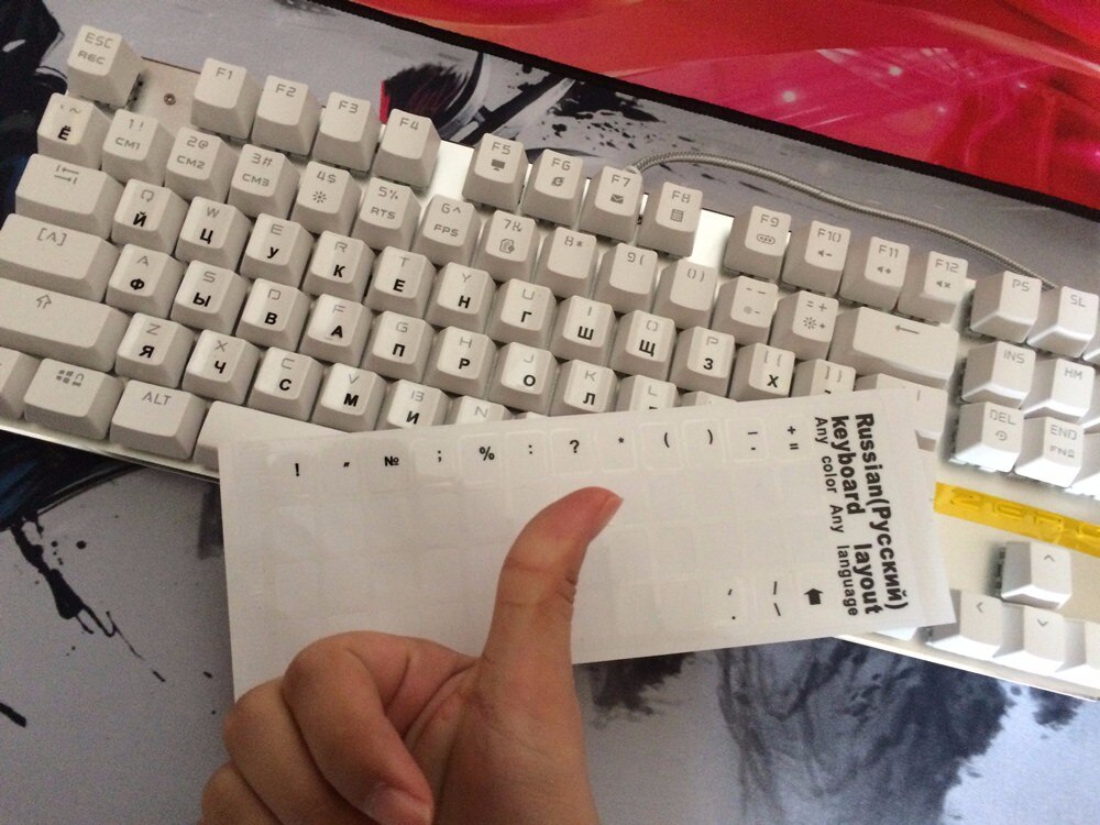 Transparent Russian Letters Keyboard Stickers Waterproof Super Durable Alphabet For Laptop General Keyboard 10'' inch
