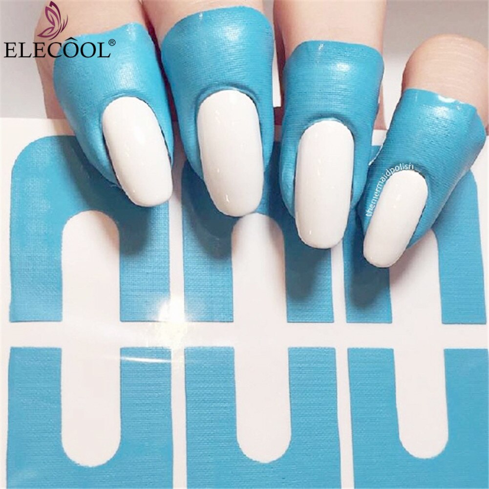 Elecool 10Pcs U-Vorm Nail Form Guide Sticker Nagellak Varnish Protector Stickers Manicure Tool Spill-Proof vinger Cover