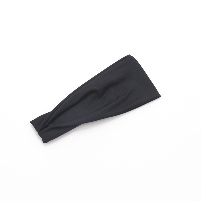 Nuevas bandas elásticas para el cabello de Color sólido para mujer, diadema de Yoga, turbante de , aro para el cabello para maquillaje, diadema anudada vintage, accesorios para el cabello: Negro