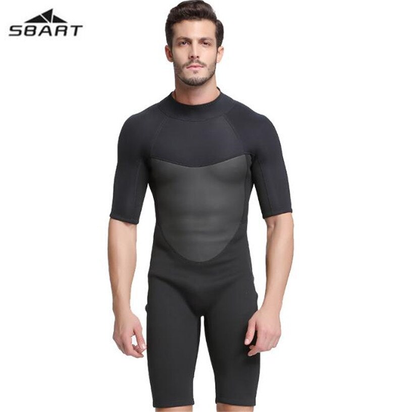 Sbart Men's 2mm Short Sleeve Wetsuit - Warm Neoprene for Surfing, Diving, Swimming, Snorkeling