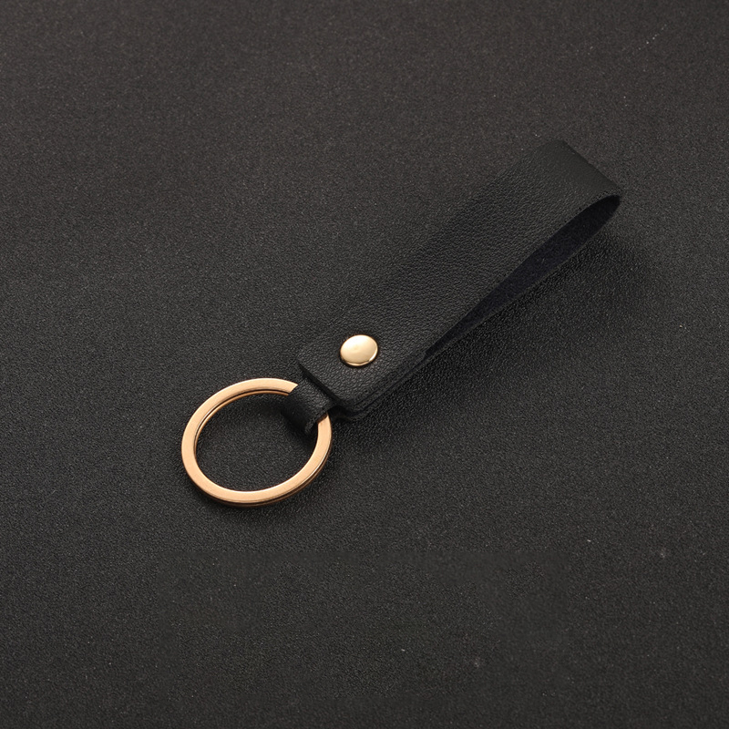 Blank PU Leather Keychain For Men Women Simple Pink Car Key Chains Metal Key Rings Business Party Wedding: WHITE