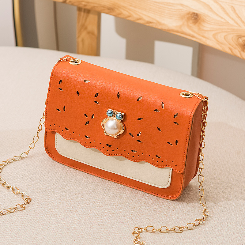 Crossbody Bag for Women Chain Mini Shoulder Bag Casual Small Messenger Bag Womens Cutout Handbags Purses Envelop Bags: Orange