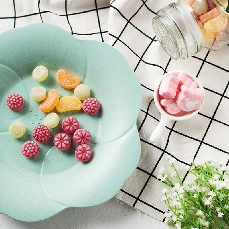 Nordisk plast tallerken stue te bord slik snacks dessert frugt tallerken blomsterformet service frugt tallerken