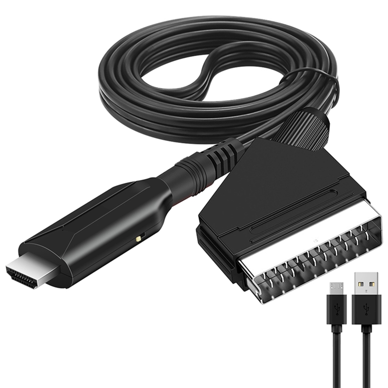 Scart Naar Hdmi-Compatibele Kabel Adapter Draagbare 720P / 1080P Video Converter Cord 3.28ft Lengte