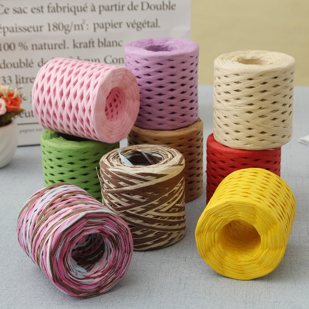 1 stücke 200m/rolle Bast Papier Bänder Verpackung Schnur Seil Für Kasten Verpackung Diy Handwerk Dekorationen