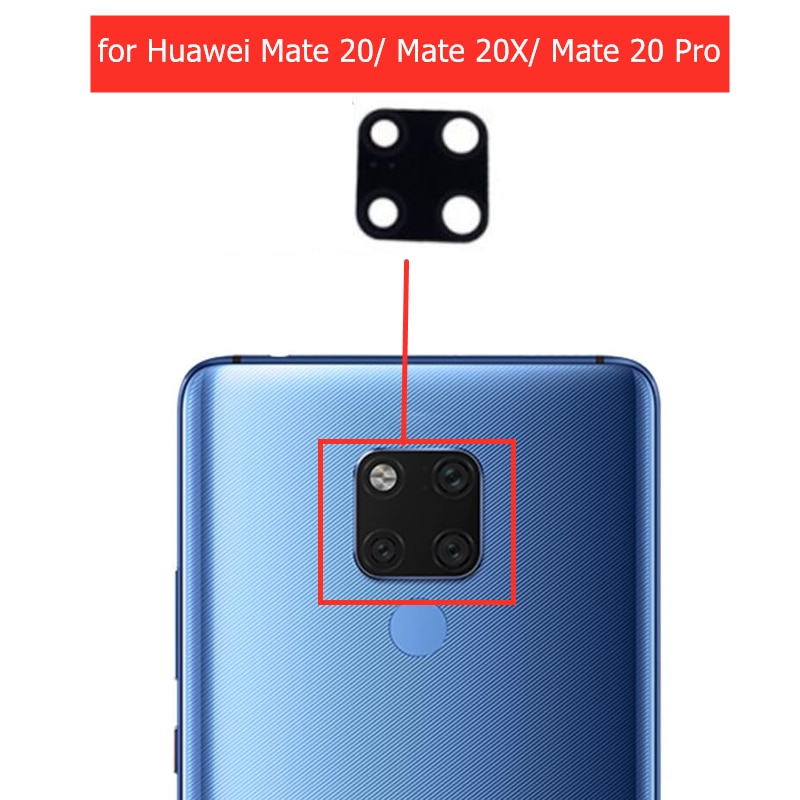2 Pcs Voor Huawei Mate 20 X Back Camera Glas Lens Achteruitrijcamera Glas Met Lijm Voor Huawei Mate 20 pro Vervang Reparatie Onderdeel