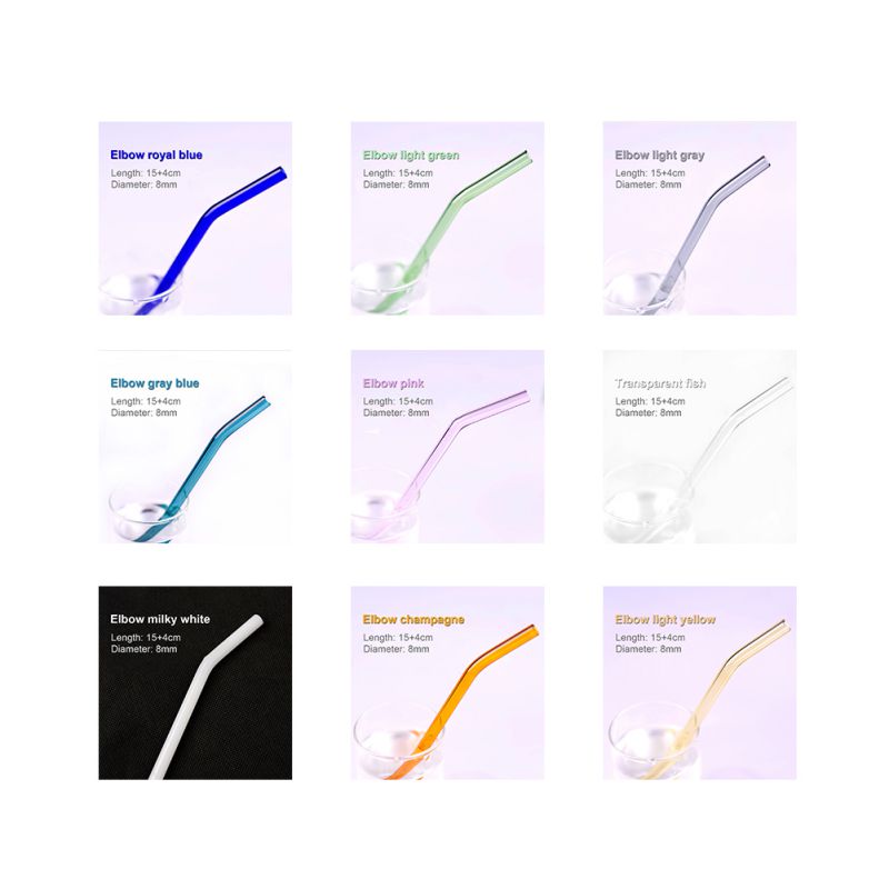 High Temperature Resistant Glass Straw Heat Drinking Glass Straws Reusable Transparent Glass Straw 8mm*18