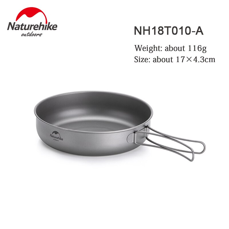 Naturehike Titan Pfanne Schüssel Platte mit Klapp Griff Ultra-licht draussen Camping Picknick Geschirr Geschirr: L-NH18T010-A