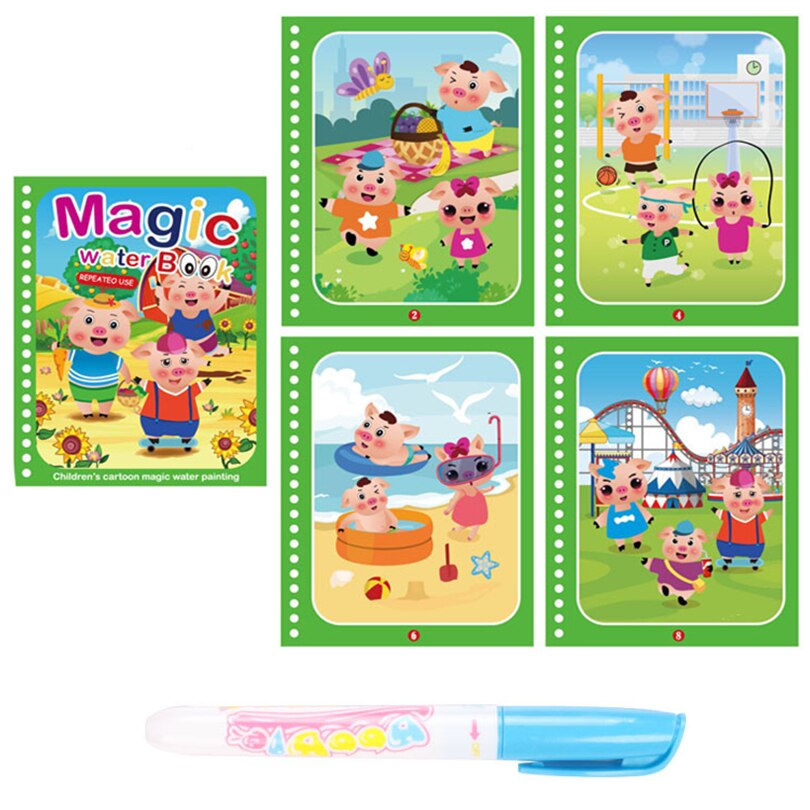 LOLEDE Magic Water Drawing Book Coloring Book Doodle Magic Pen Painting Drawing Notebooks Kids Birthday Christmas Year: 44