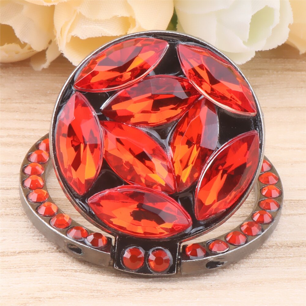 Supporto universale per telefono con diamante Bling di lusso pieghevole supporto pigro portatile Smartphone supporto per anello per dito cartone animato per iPhone11 XS: Rosso