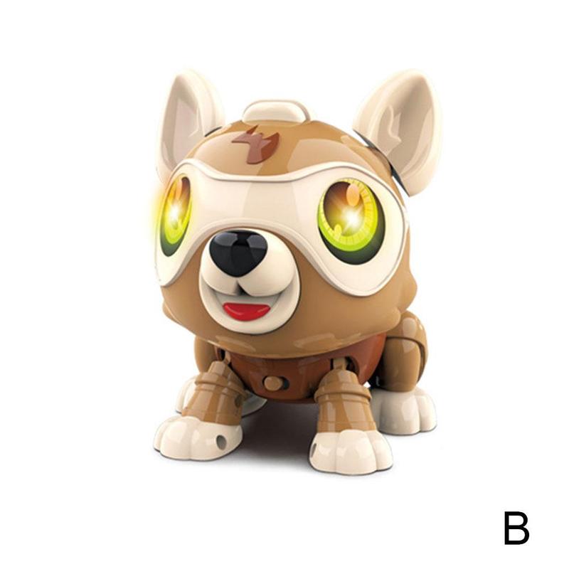 Diy Voice Control Touch Sensor Robot Dog Toy Lighting Sound Effect Timing Function Pet Dog Model: B