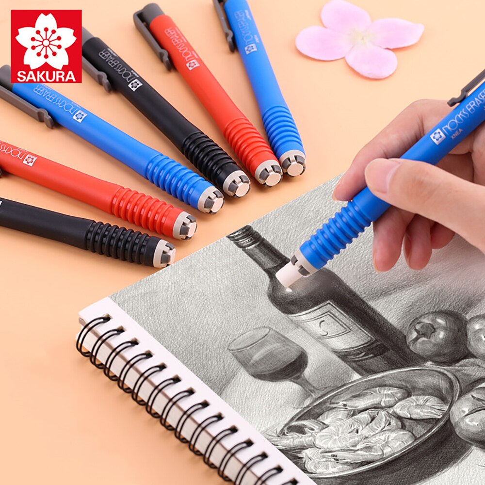 Japan Sakura Nocks Eraser Press-type Pen Eraser XNEA Sketch Art Painting Special High-gloss Eraser School Supplies Stationery
