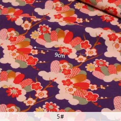 Stil japansk bomuld blomstret stof symateriale til gør-det-selv kvindekjoler og tøj  ja140: 6 / 45 x 140cm(0.5 yards)