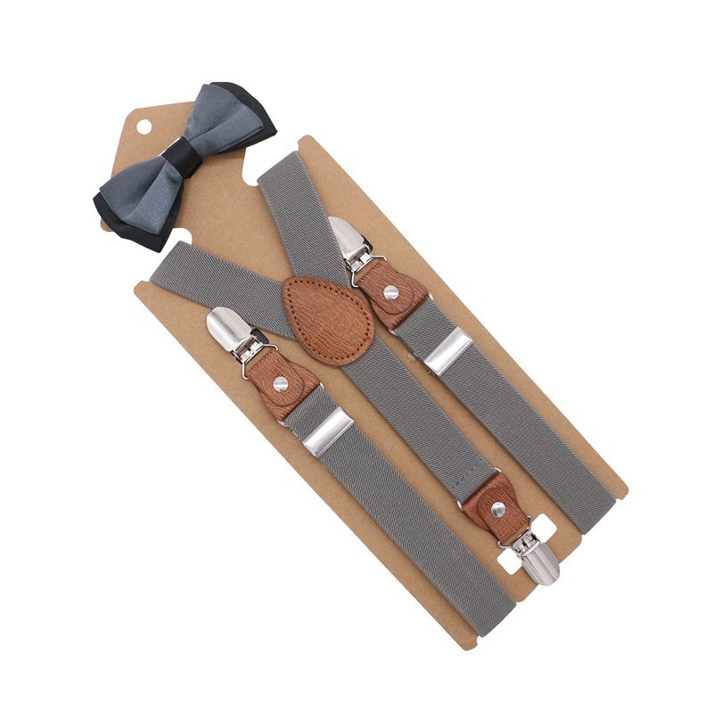 Boys Girls Kids Adjustable Elastic Y-back Braces Baby Suspenders Bow Tie Set Butterfly Necktie Wedding Ring Bear: 8